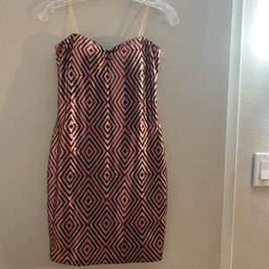 Strapless sequin short dress